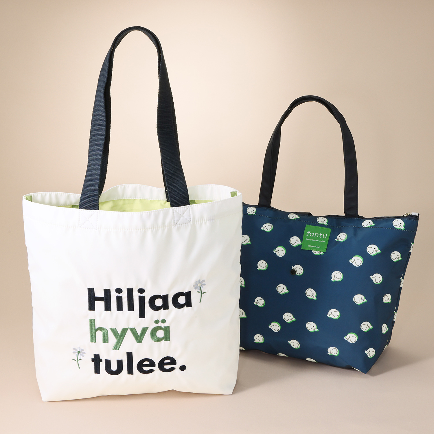 ファンティ 保冷エコバッグ付き ６ポケットで多収納 トートバッグ