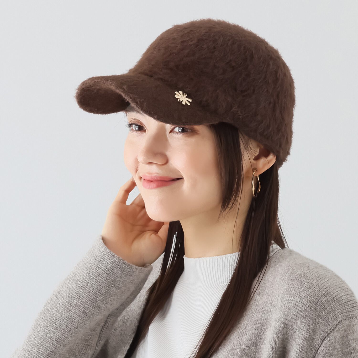 ファンティ ふわふわシャギー 洗える汚れ防止テープ付 サイズ調整可能 キャスケット