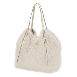 ラルジュ ベルトハンドル ふわふわフェイクファー トートバッグ
