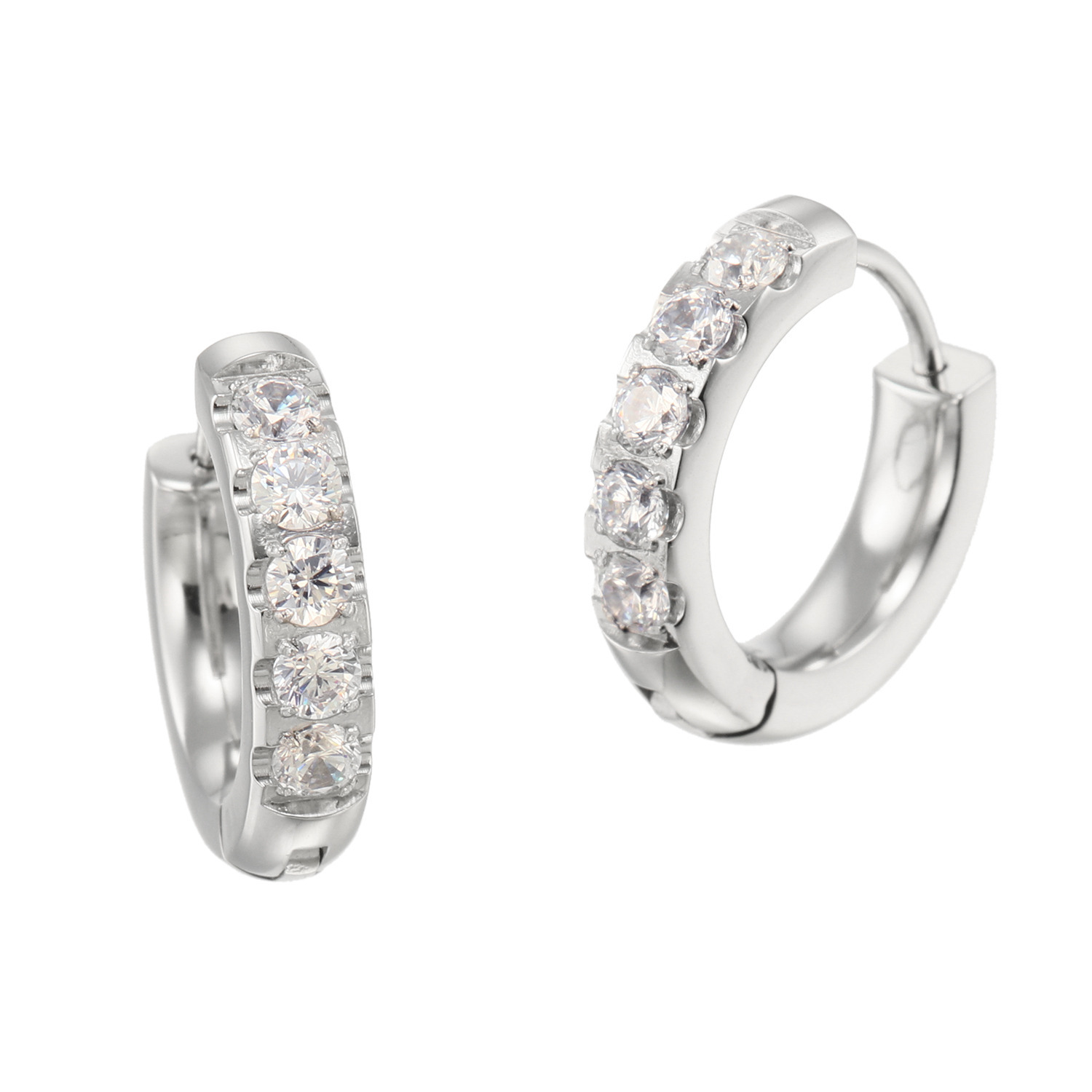 ラフィナリスタ サージカルステンレス ＣＺ フレンチセッティング キャッチレス フープピアス