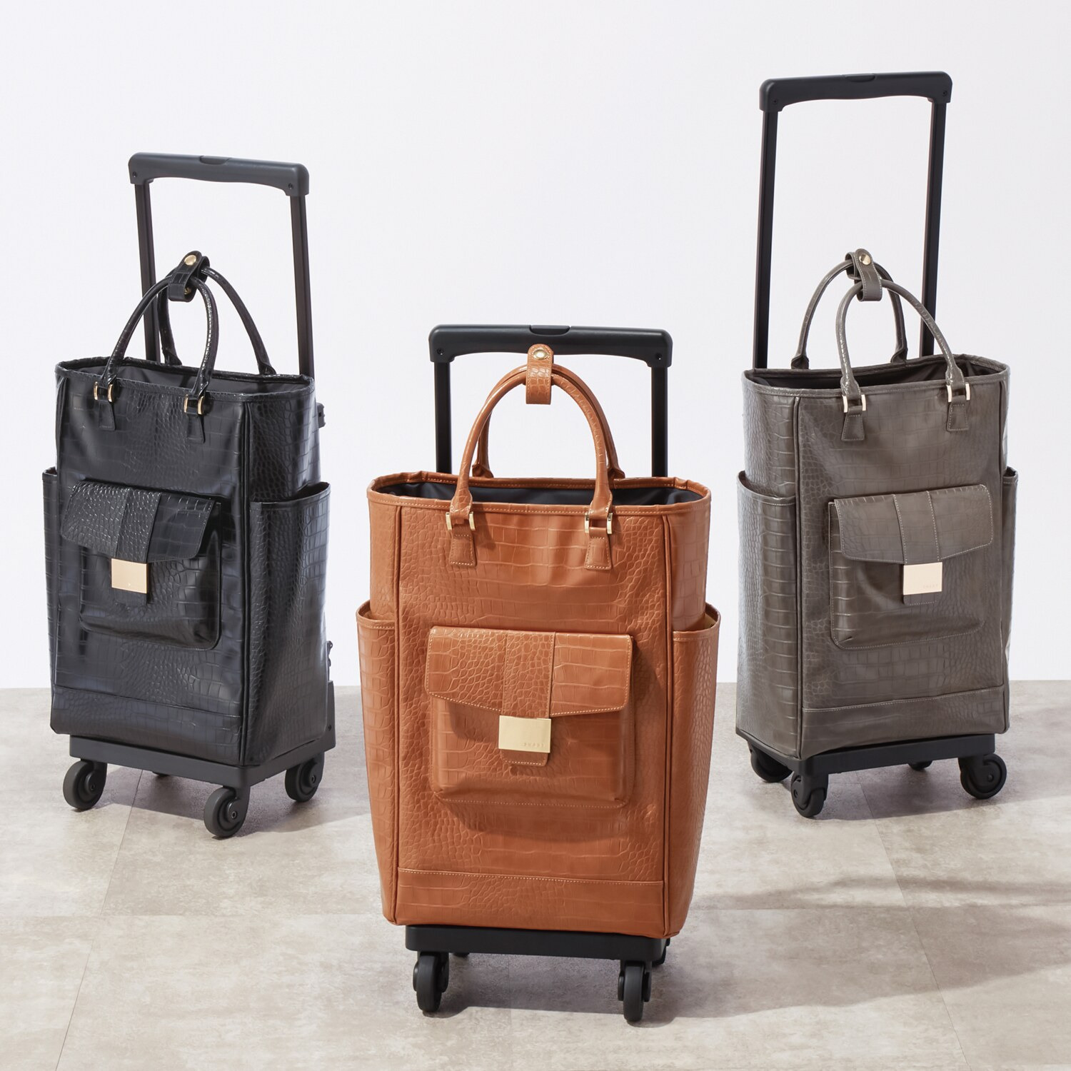 スワニー トートキャリー クロコダイル型押しII 4輪ストッパー付き