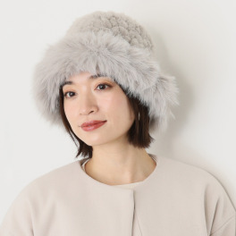 ドンナルマ ふわふわフェイクファー バケットハット