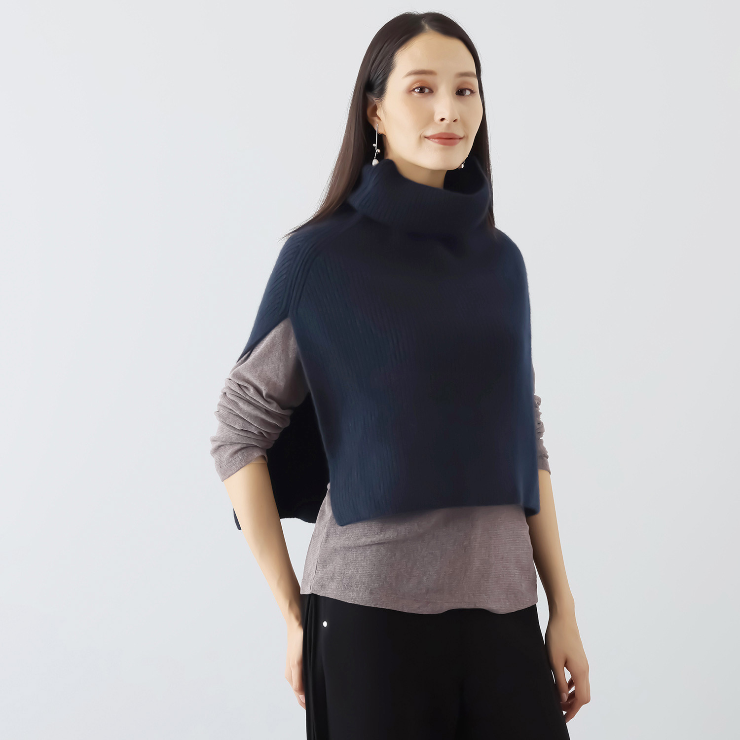 カシミコ カシミヤ100％ ポンチョ- ショップチャンネル