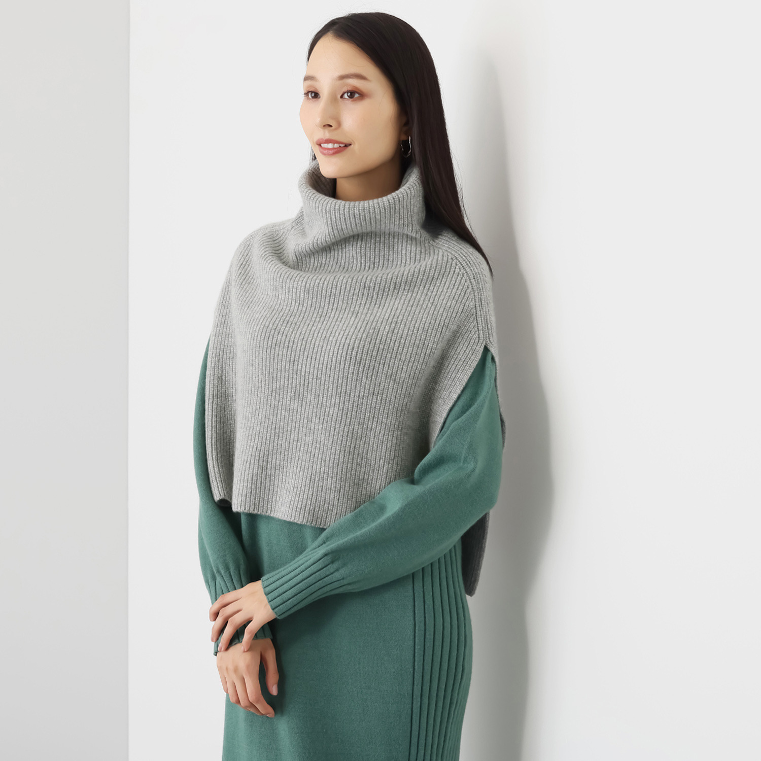 カシミコ カシミヤ100％ ポンチョ- ショップチャンネル