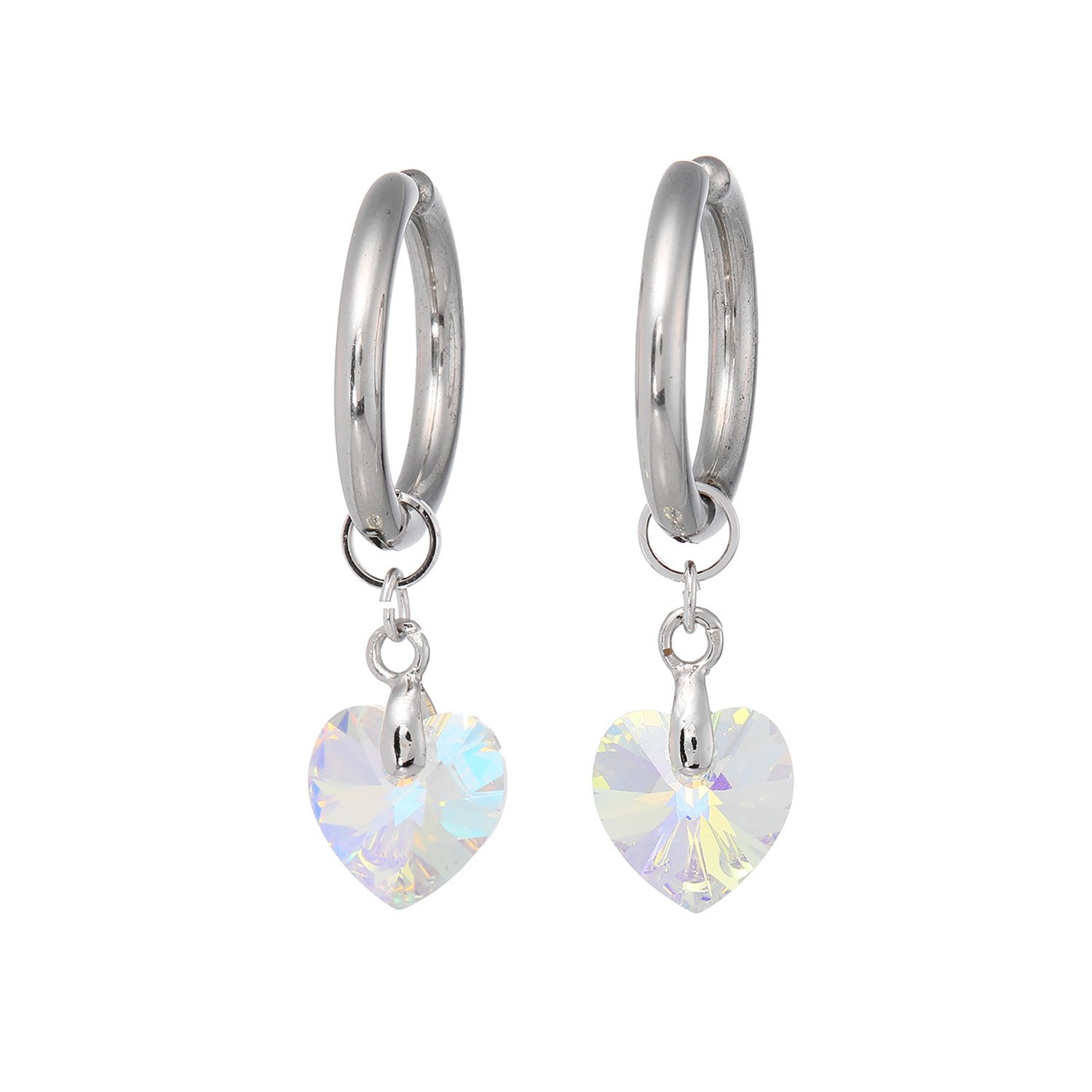 キラキラギフト バイ アビステ ステンレス クリスタルガラス ハート