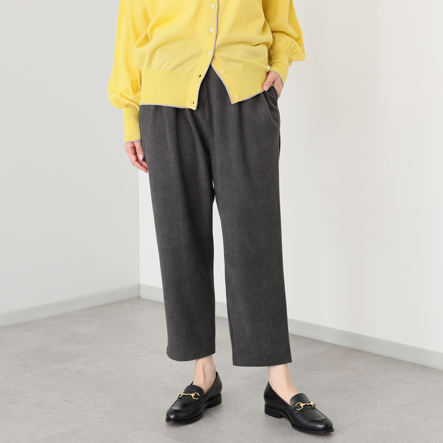 ポンデシャロン コーデュロイ クロップトパンツ