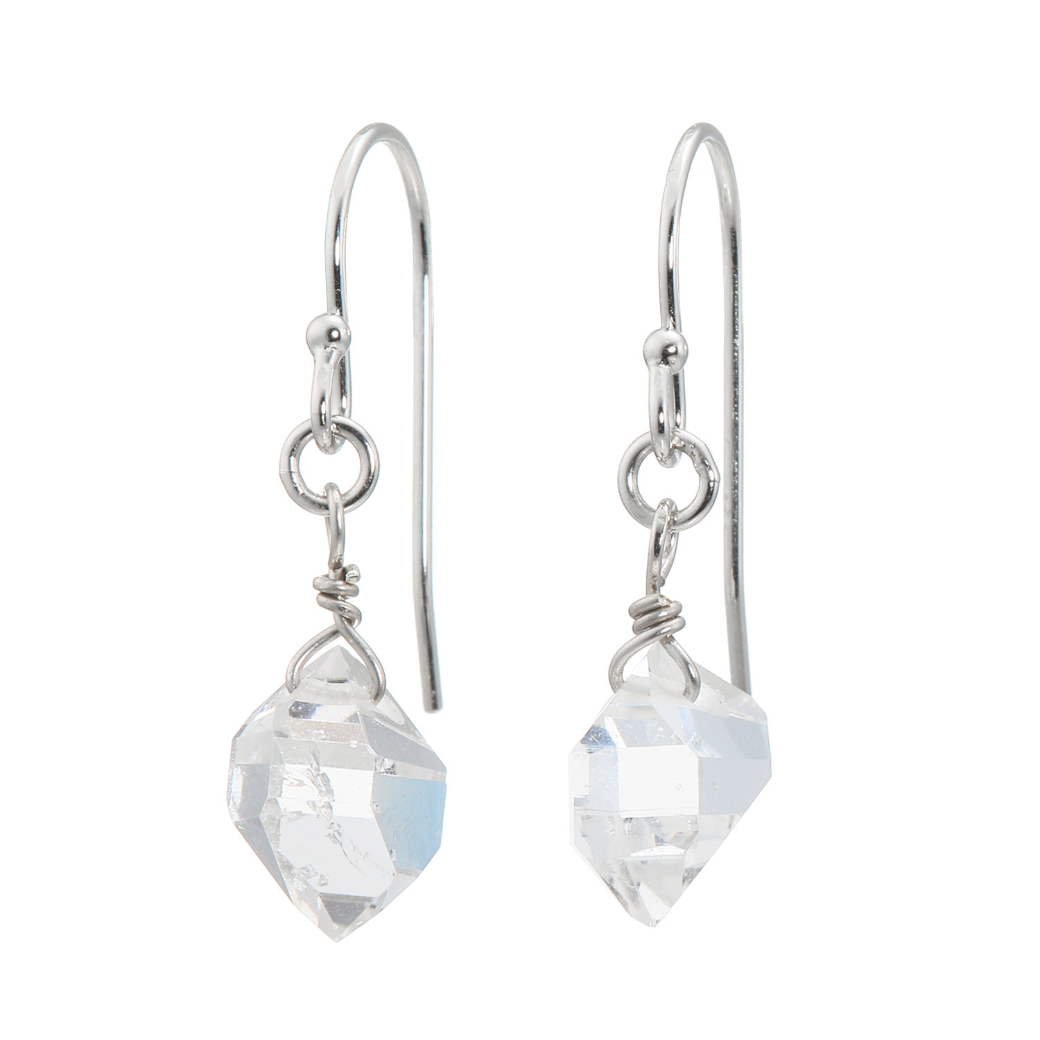 イーシア シルバー ハーキマーダイヤモンド ロッククリスタルクォーツ スウィングピアス