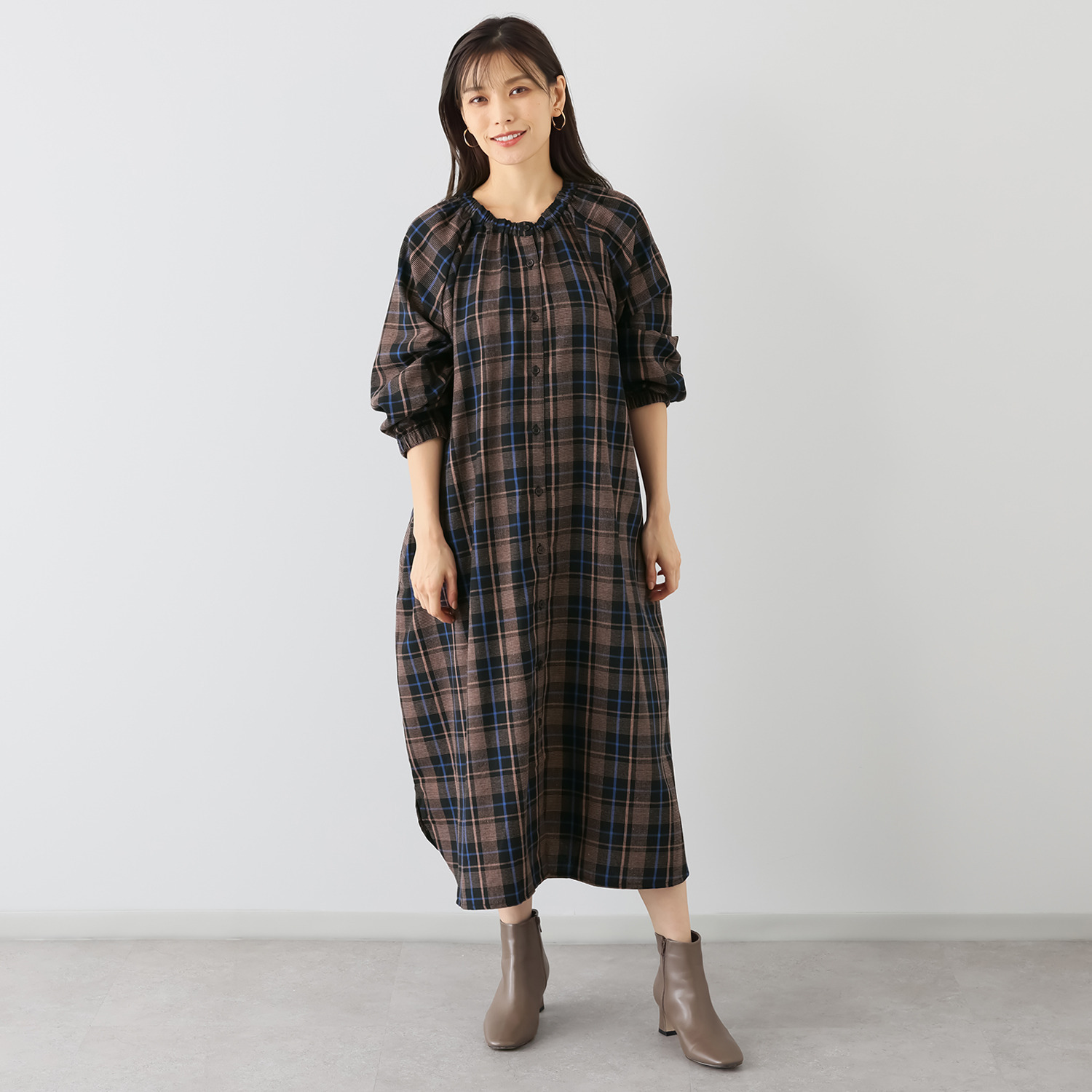 エムエムオー 2ウェイ チェック柄ワンピース- ショップチャンネル