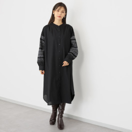 エムエムオー 刺しゅうアクセント ワンピース