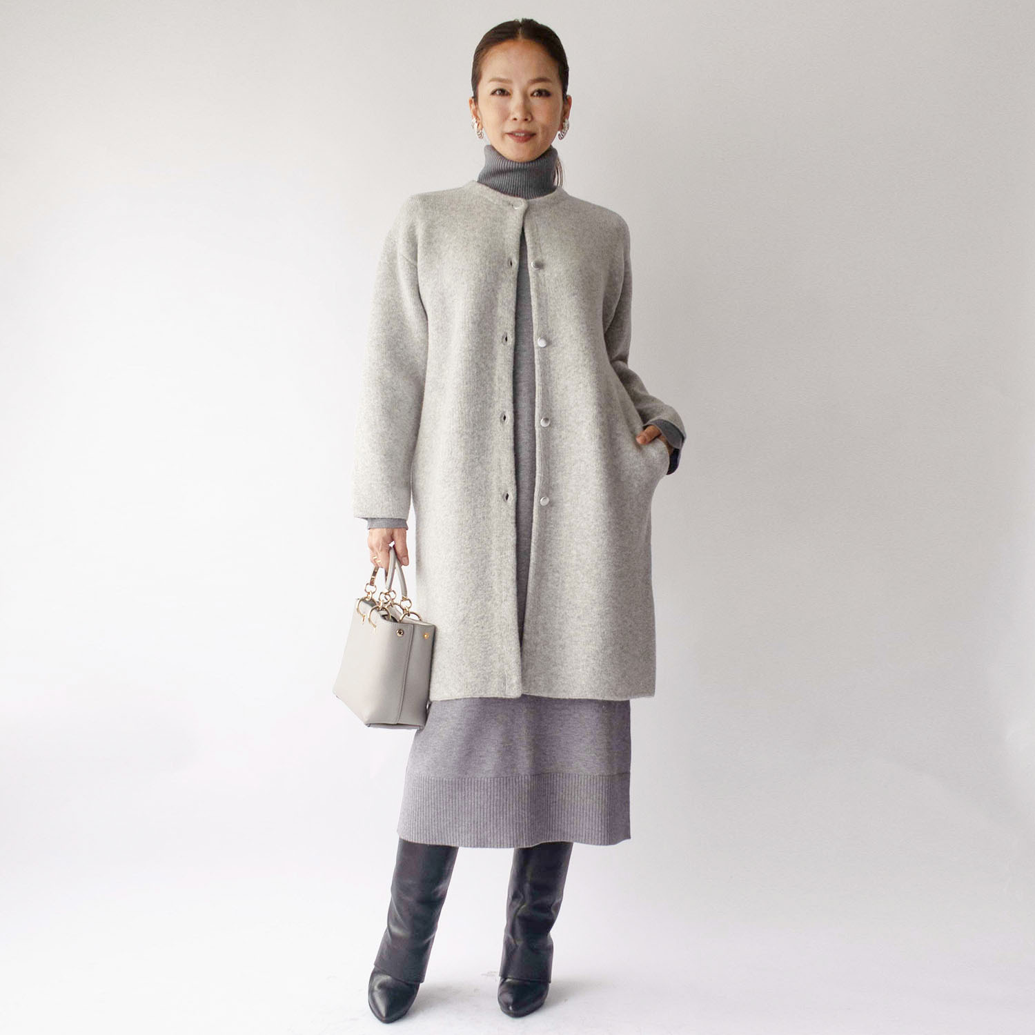 フーア ダブルフェイス ニットコート- ショップチャンネル