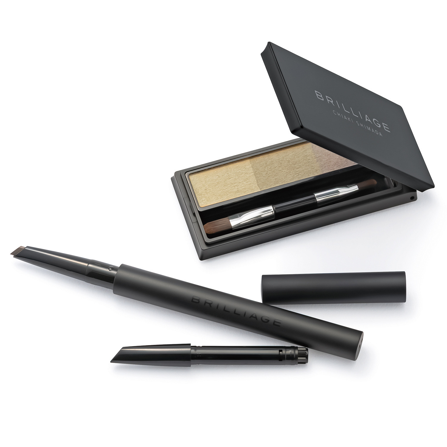 ブリリアージュ デザイニング アイブロウペンシル ２本分＆ カラーオン アイブロウパウダー ＜オリーブブラウン＞ 特別セット