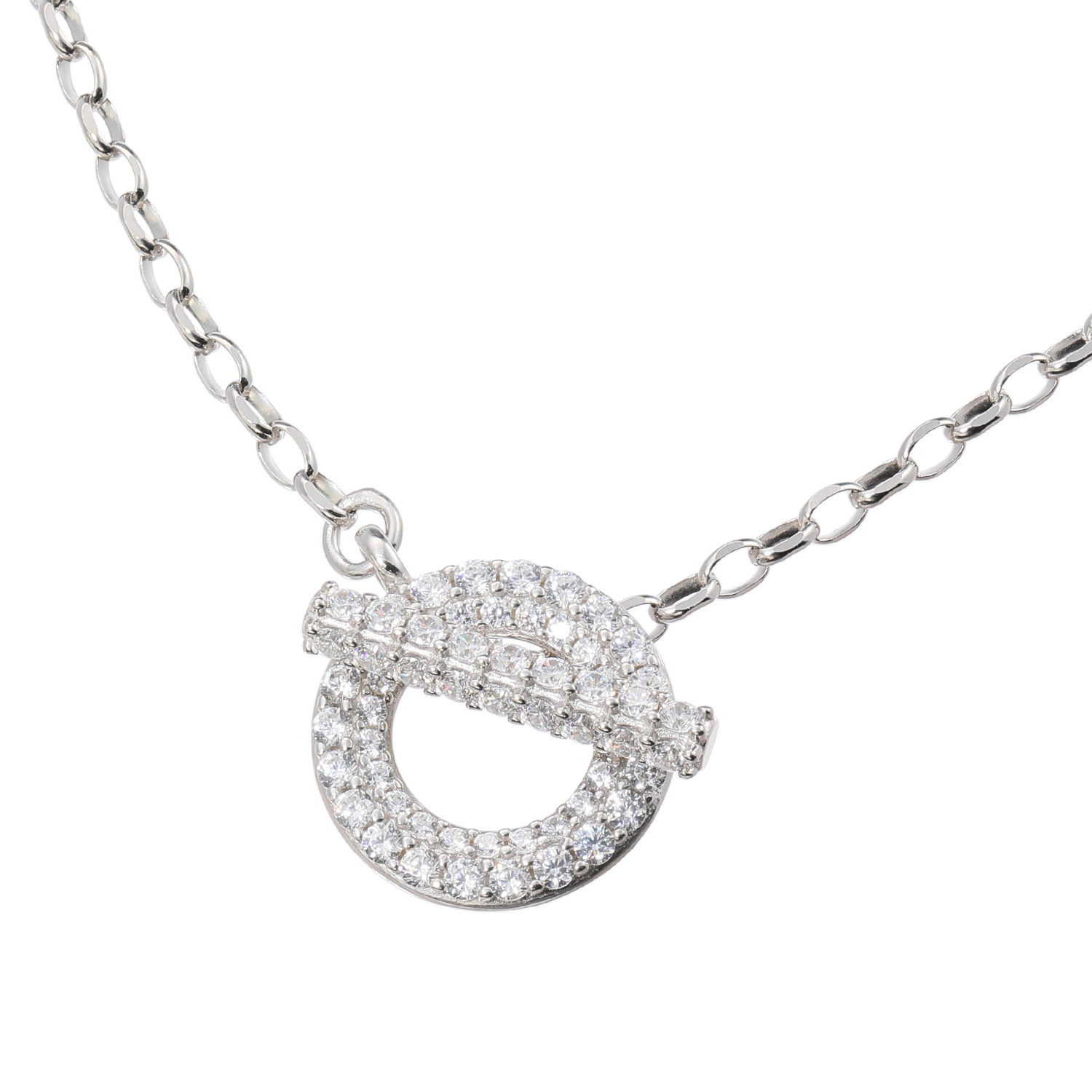 ダイアモア シルバー　ＣＺ トグル＆バー ネックレス