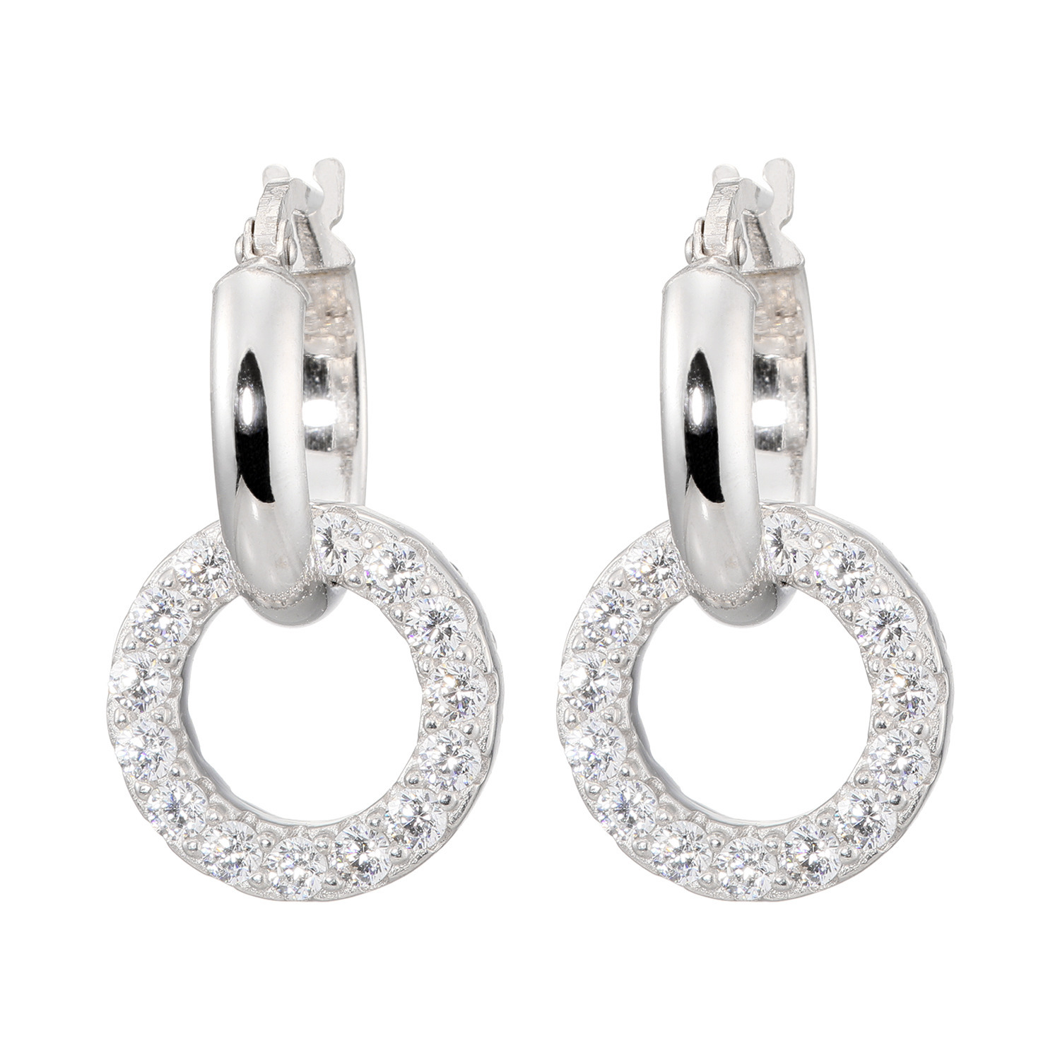 ダイアモア シルバー　ＣＺ スウィングチャーム フープピアス