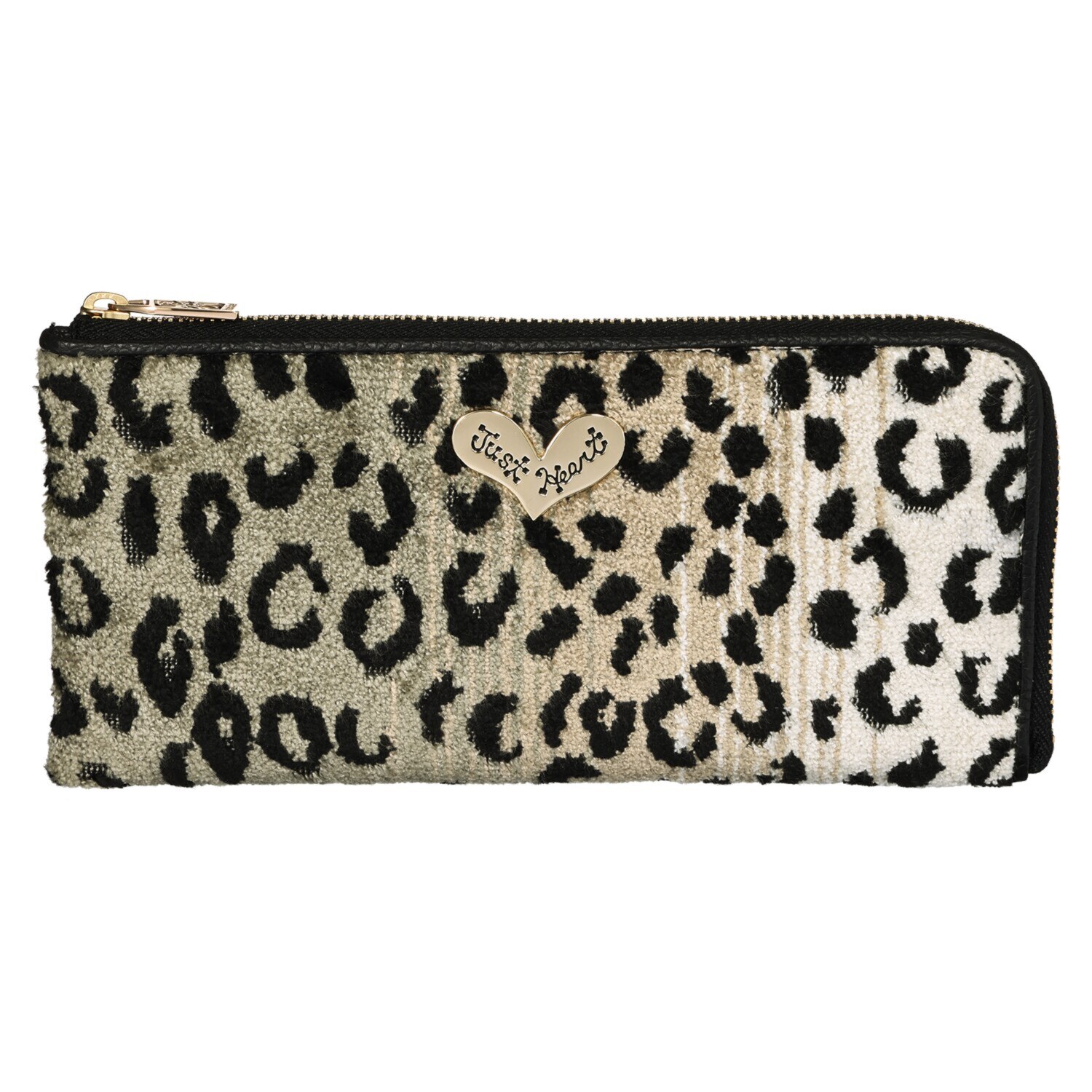 Think Bee!／Just Heart／長財布／ヒョウ柄×グリッターラメ シンクビー！ ジャスト ハート L字型ファスナー長財布 “レオリーナ
