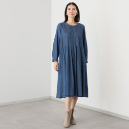 ダジュール タックデザイン デニムワンピース