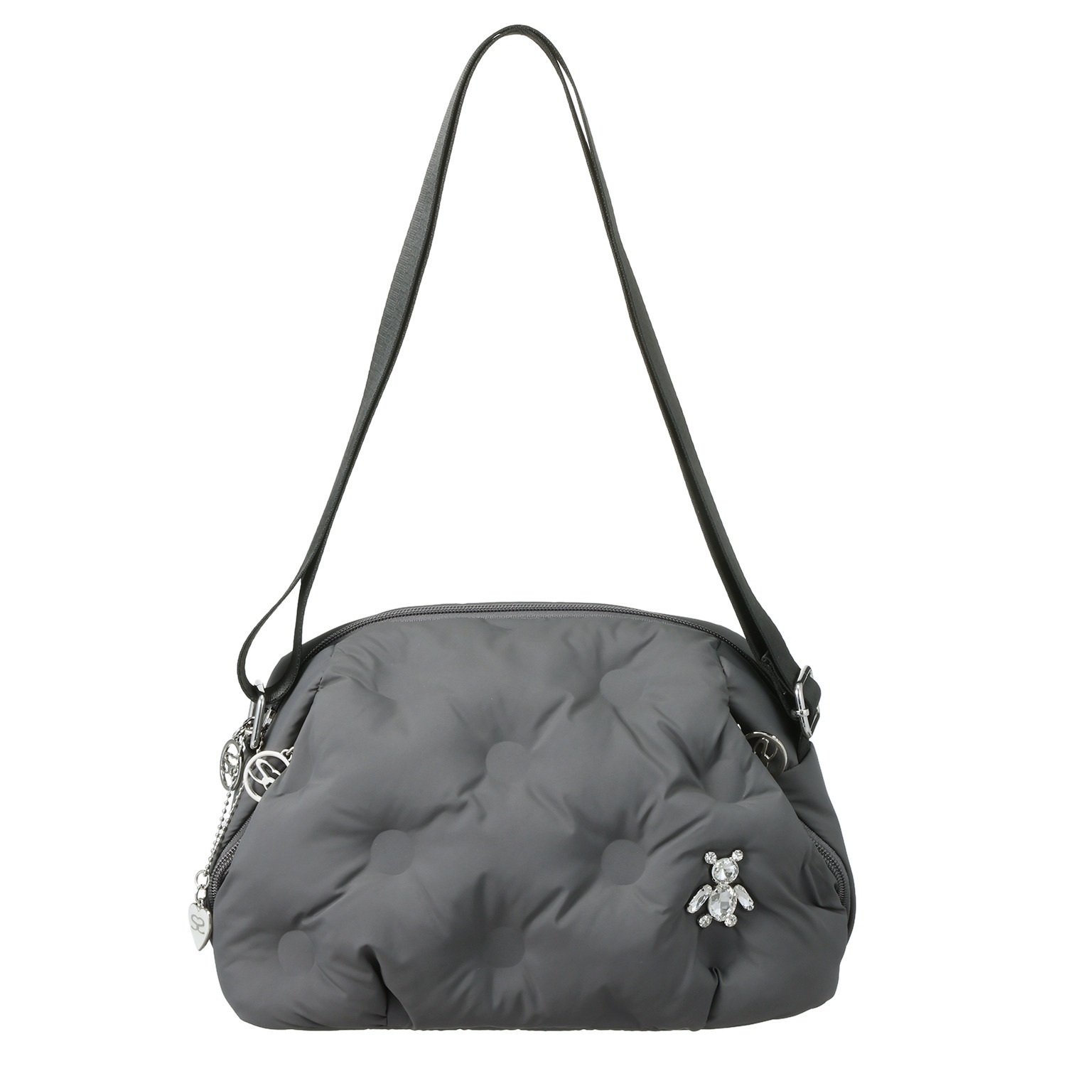 サボイ はっ水 軽量 くまビジュウアクセント 中わた入り ショルダー