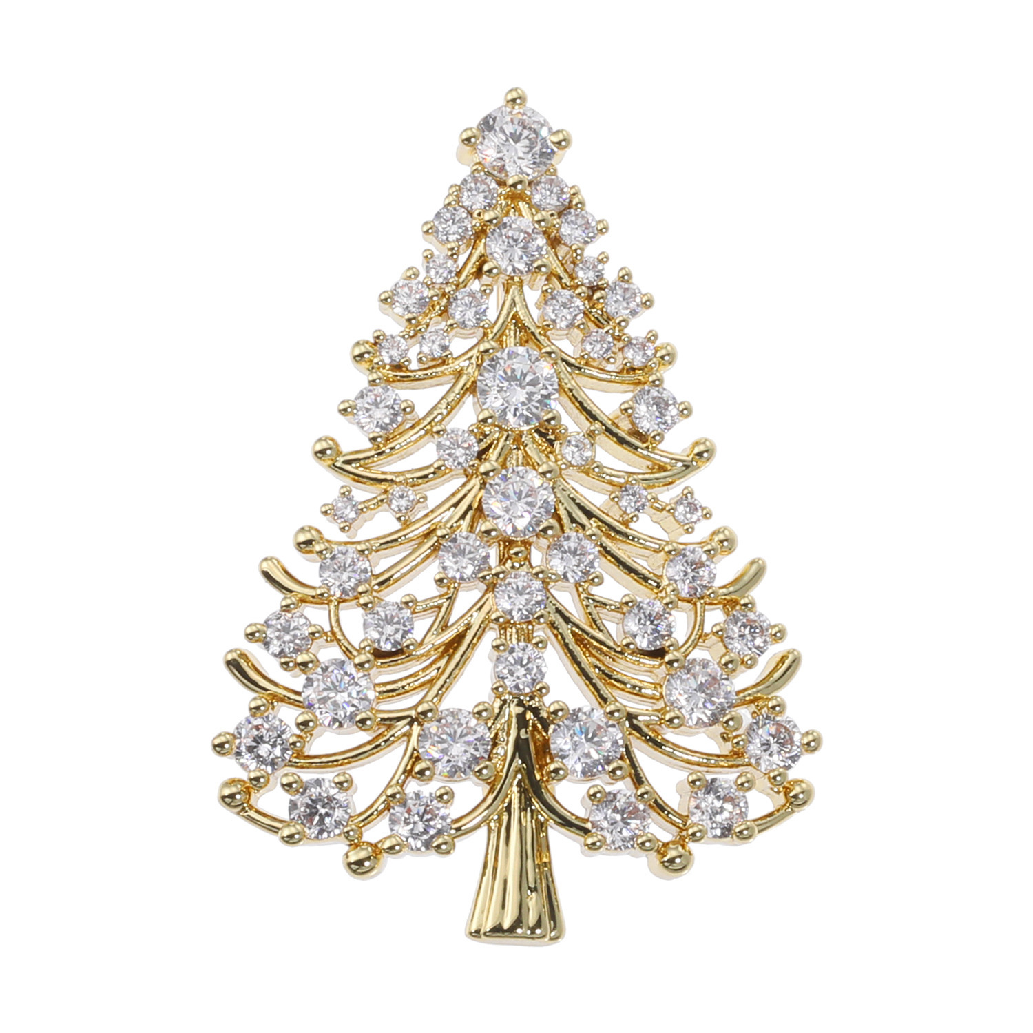 マダムヒロコ CZ クリスマスツリー ブローチ “クリスマスナイト