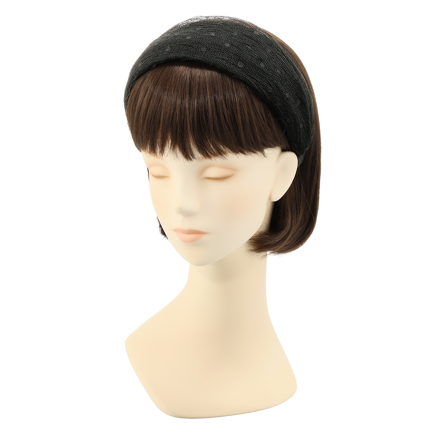 マダムヒロコ ドットチュールレース ふんわり ワイドカチューシャ “トゥージュール　ベル”