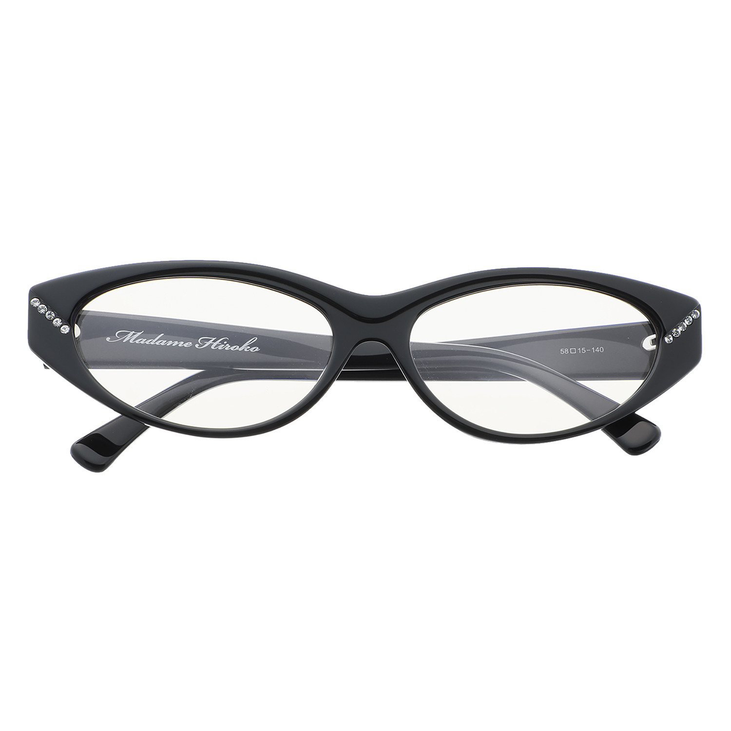 マダムヒロコ ＵＶ＆青色光＆ 裏面反射カット クリスタルガラス オールシーズン使える フォックスフレーム サングラス ”ライク　ア　シネマ”