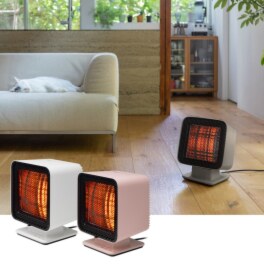 プラスマイナスゼロ キューブ型でかわいい！ コンパクトなのに しっかりあたたかい お手入れもしやすくなった リフレクトヒーター２ ＸＨＳ−Ｋ３１１