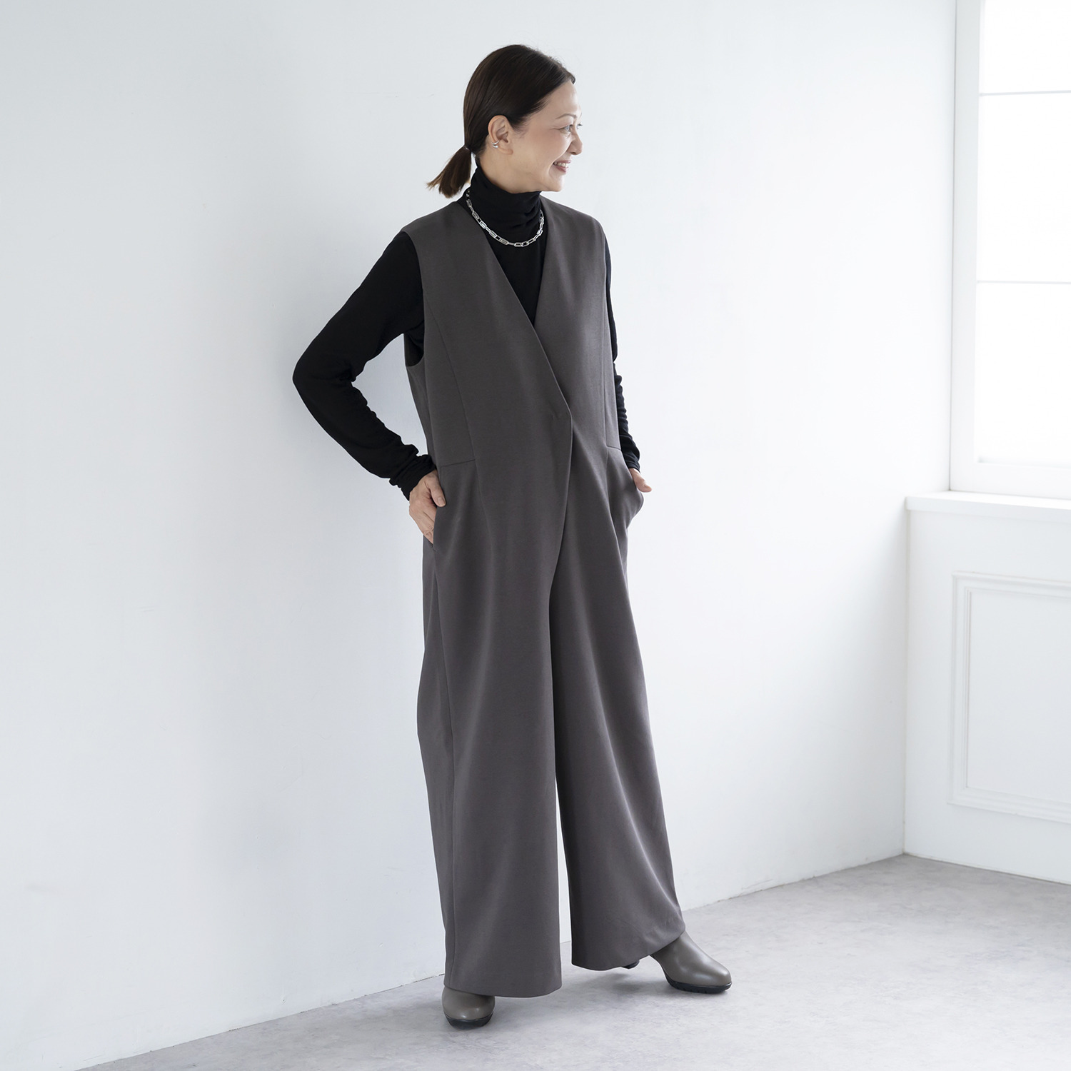 イロプライム あったかゆったり 大人サロペット