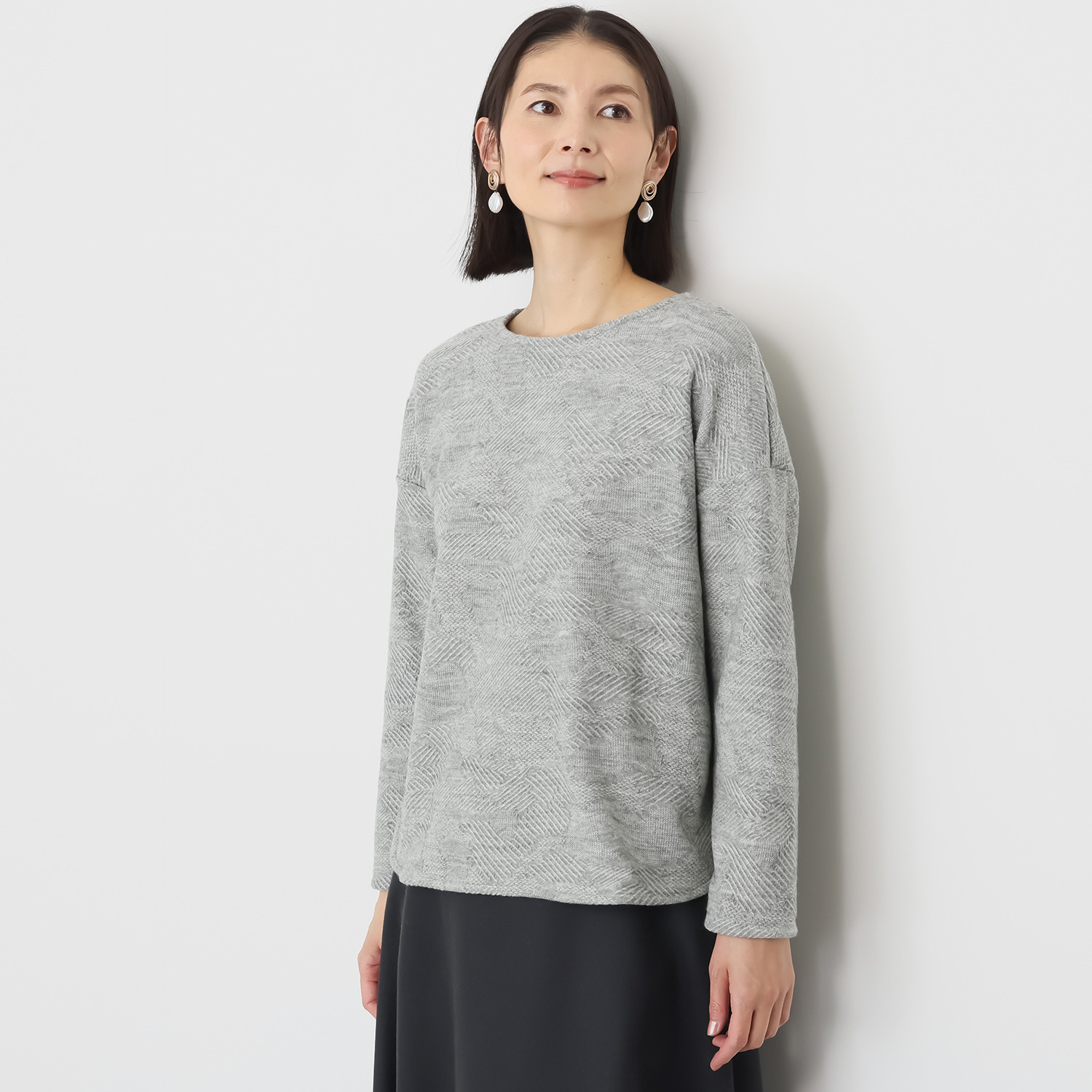 プレンディソール 幾何学柄 バルキージャガード プルオーバー