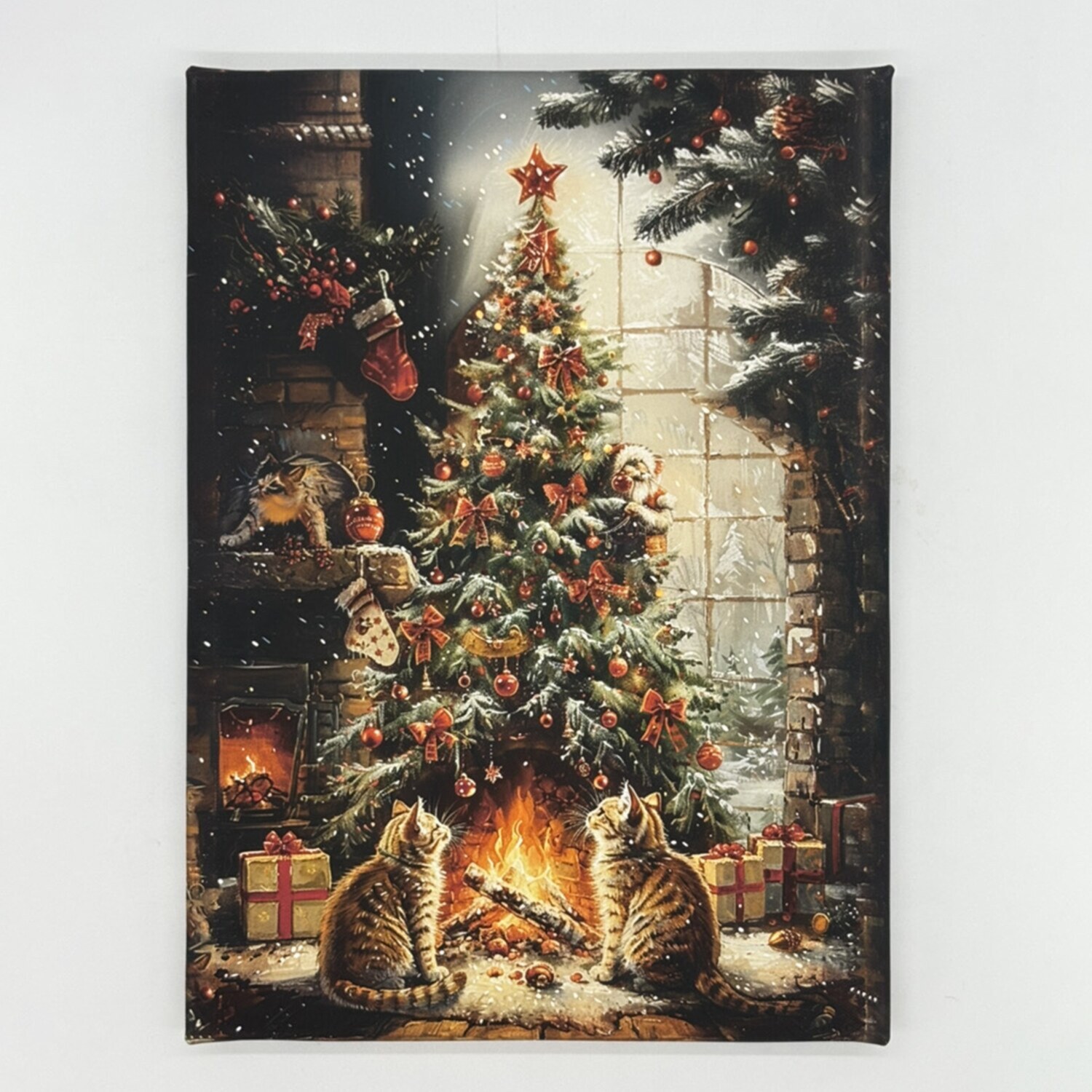 絵画 。壁掛け絵☆【猫ちゃんたちの幸せなクリスマスパーティー】05