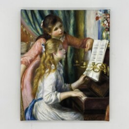 インテリアアート ルノワール “ピアノを弾く少女たち” ＜約２７×２２ｃｍ＞