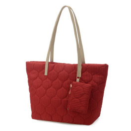 ラルジュ キルト加工 ポーチ付 軽量トートバッグ