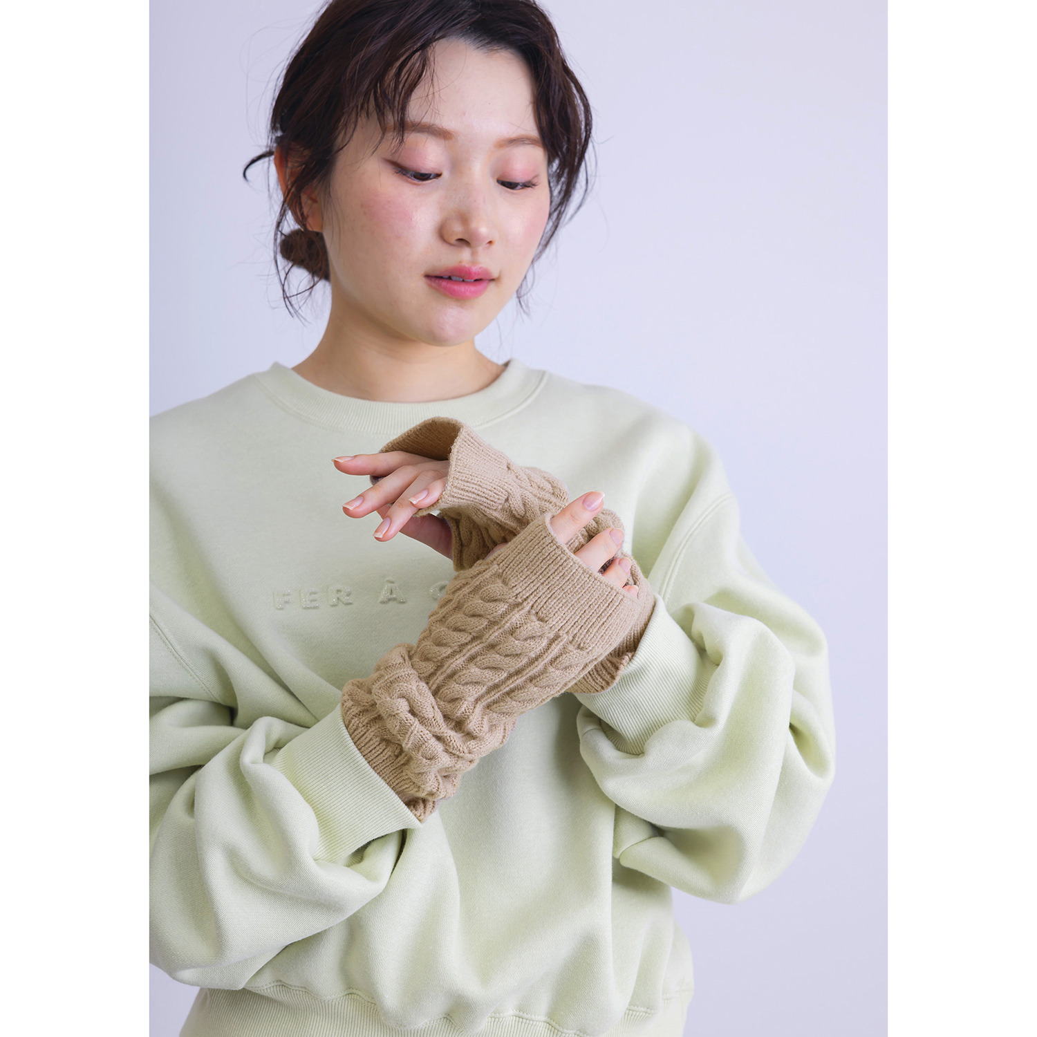 かわいい雑貨屋さん グロリア ニット ショートアームウォーマー