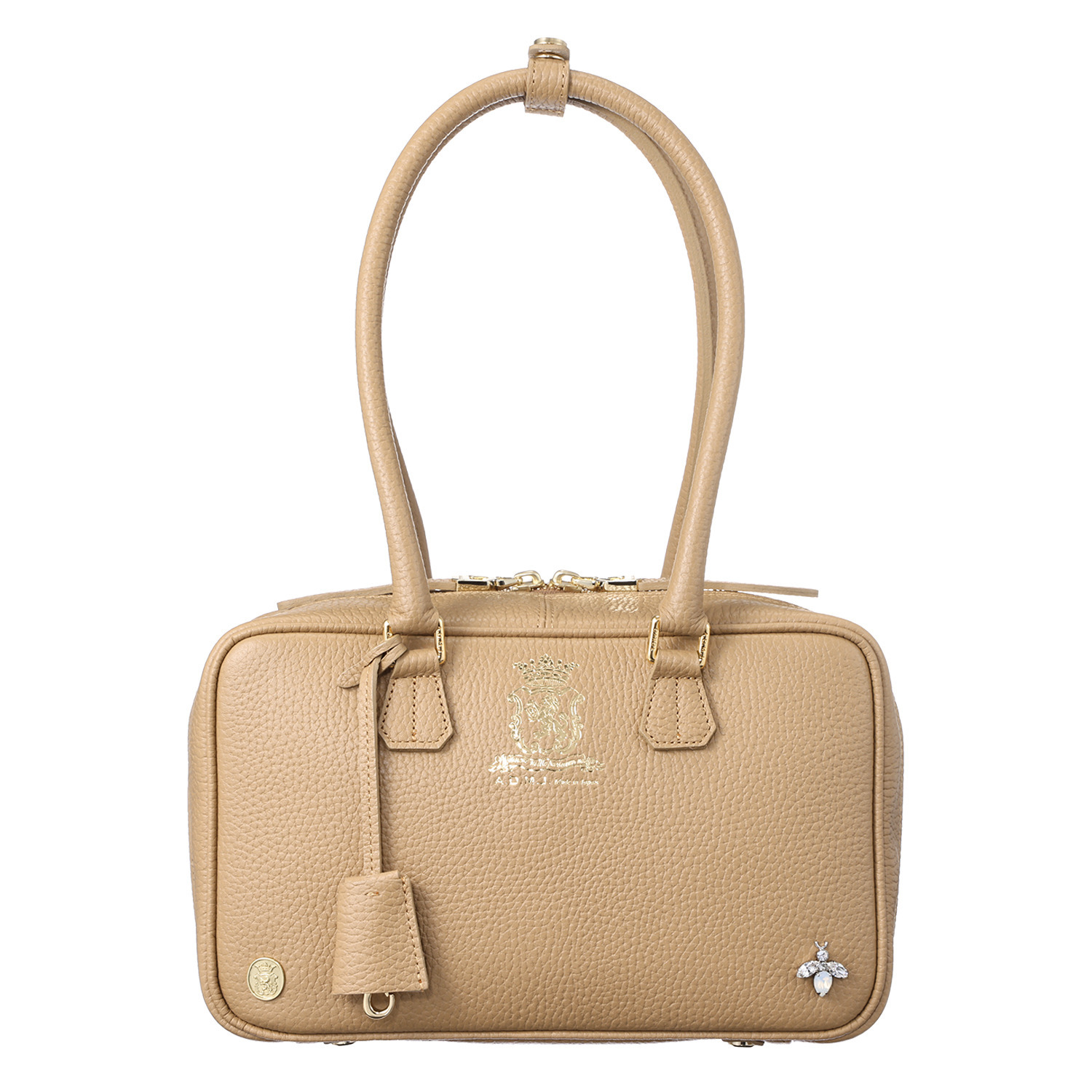 エーディーエムジェイ ＴＨＥ　ＢＥＥ 牛革シュリンク型押し 全開ボストンバッグ エーディーエムジェイ 牛革シュリンク型押し THE BEE ショルダー