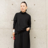 ヒロコ　デシネール リブタートル＆リブ袖 コーディネイト風 バレルシルエット プルオーバー