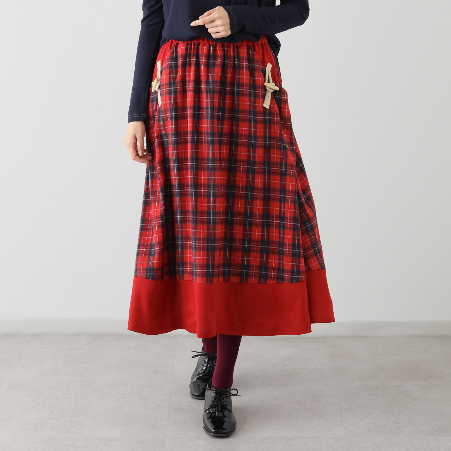 ハヤマ　ブリーズ 別布使い 切替デザイン スカート