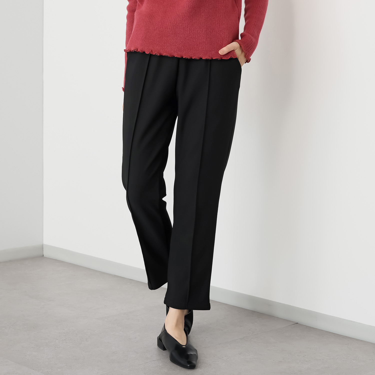 ルイボーテ ＵＶカット 裏ベロア 美脚シルエットパンツ