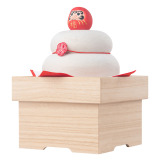 たまふり屋 少林山達磨寺御祈祷 達磨木彫り鏡餅 ＜大＞