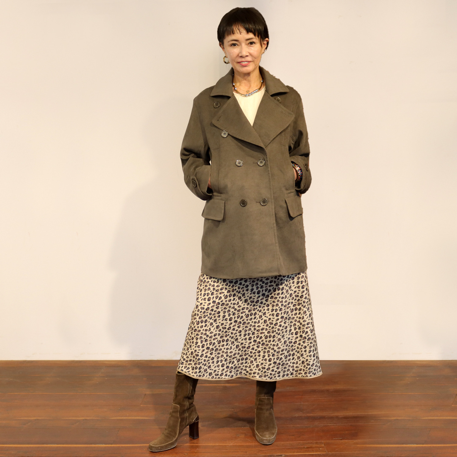 ルティア レオパードプリント スカート