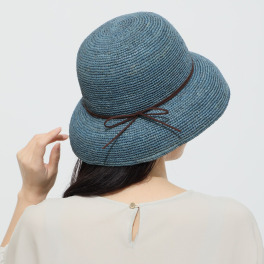 ミリーセヴァルセン ＵＶカット ラフィア手編み 風通るブリムハット