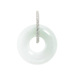 アートライン シルバー 本翡翠＆ 合成モアサナイト 十全十美のエタニティー ペンダントトップ