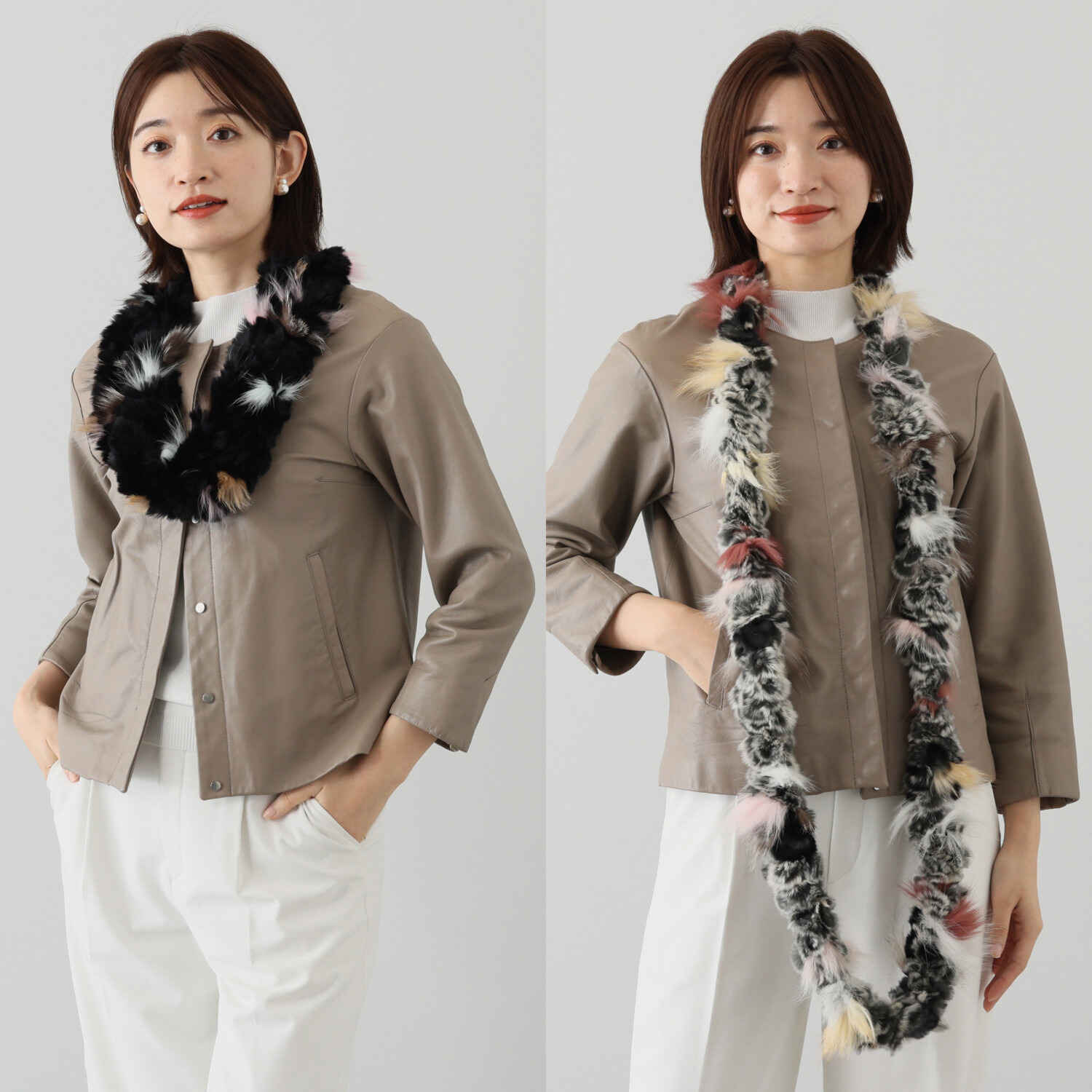 レッキスラビット＆ フォックススヌード 同デザイン2本セット