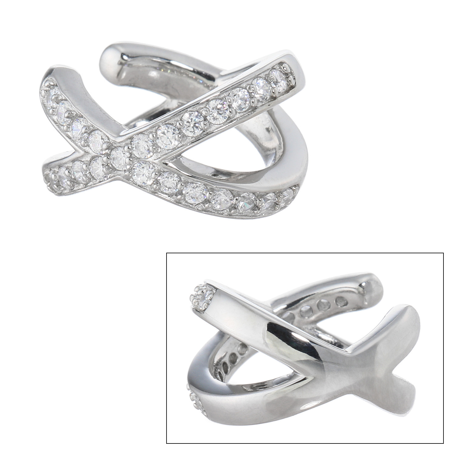 キラレ ステンレス ＣＺ クロスライン リバーシブルイヤーカフ ＜片側のみ＞