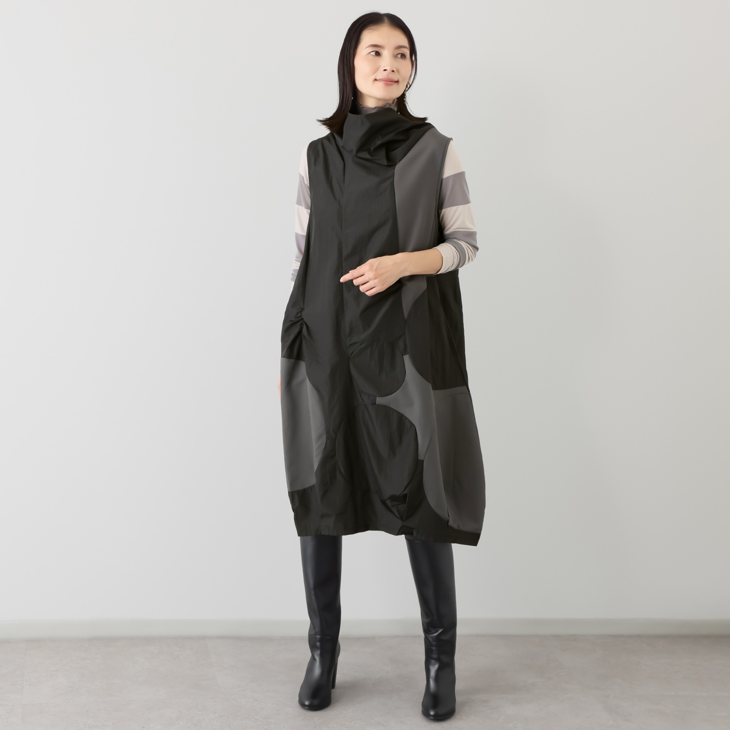 コイビトミサキ サークルモティーフ 切替デザイン ジャンパースカート