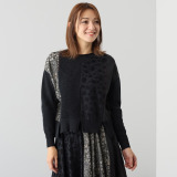 ヨシヨシ バイ　ピージェイ 異素材切替 リラックスシルエット デザインプルオーバー