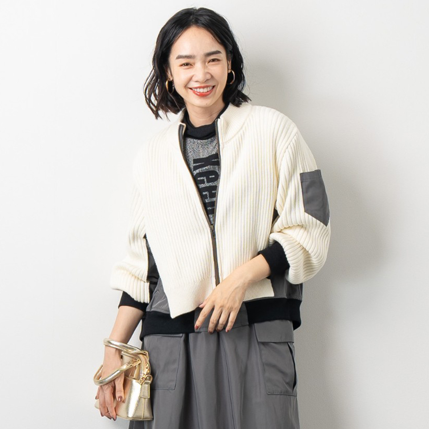 MaL.ニットドッキングブルゾン オン ザ エッジ ニットドッキング おしゃれに差がつく 大人のMA1