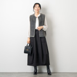 オン　ザ　エッジ バレルシルエットが新しい 大人テイストが光る ワークポケット ロングスカート