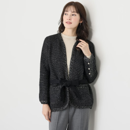 シック　バイ　ネイチャー ブライトツイード調 ニットジャケット