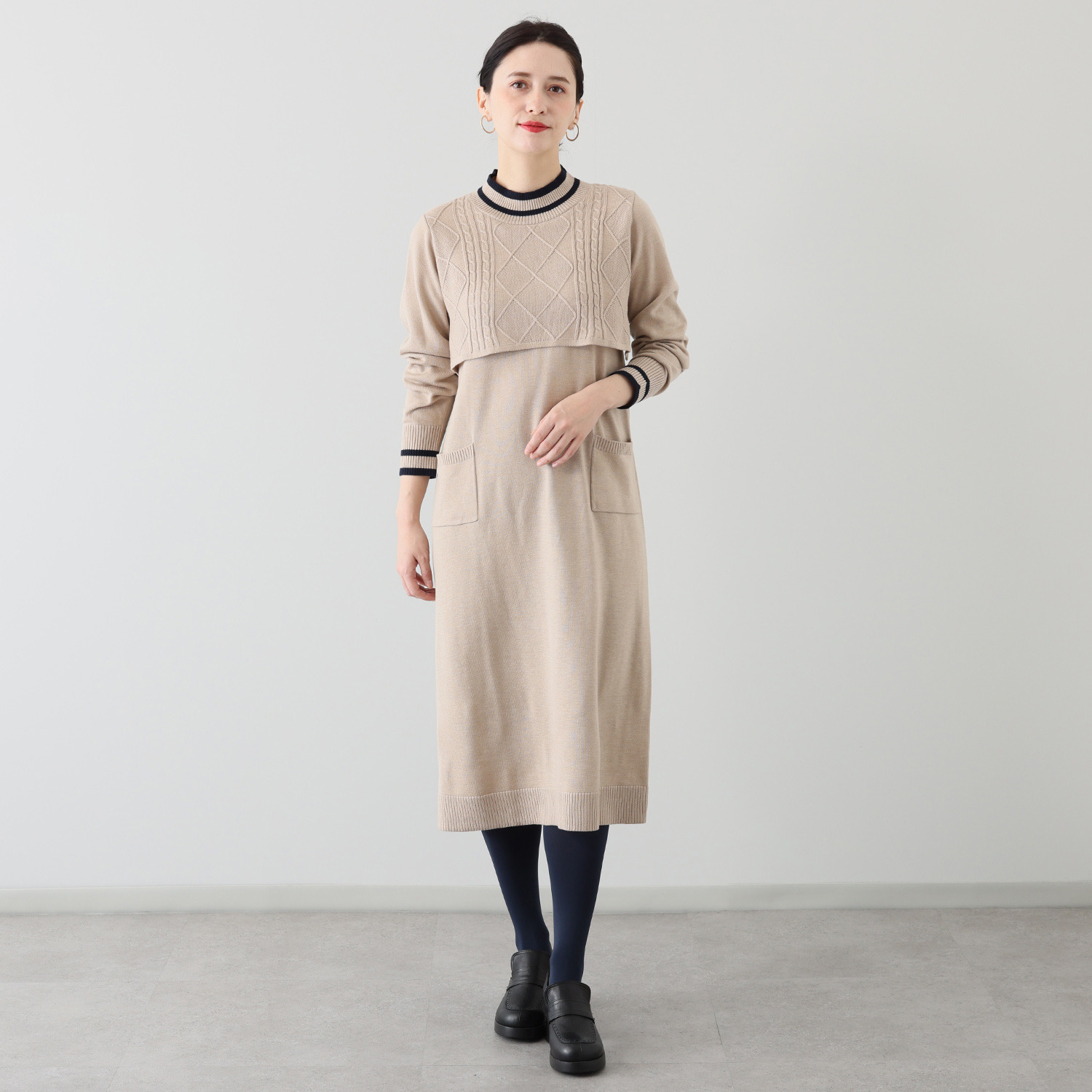 Ｍ＆KYOKOのニットワンピース 新品 M &KYOKO エムアンドキョウコ マルチカラー ニットワンピース