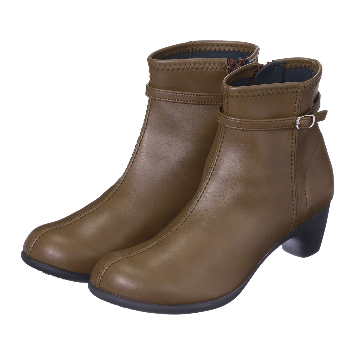 リゲッタ 日本製 アーチサポート ラウンドトゥ グリップ付ソール ストレッチヒールブーツ