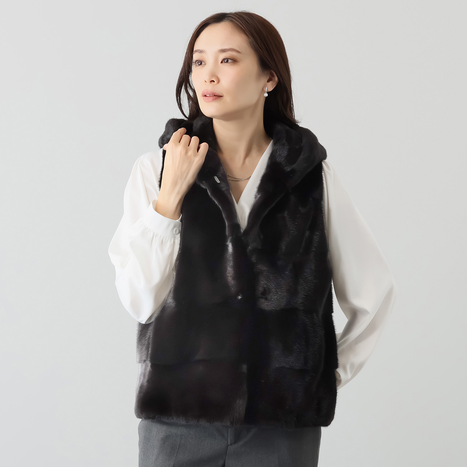 ミンクファー フーディベスト- ショップチャンネル