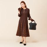 マダムヒロコ ジャガードフレアー 切替ワンピース