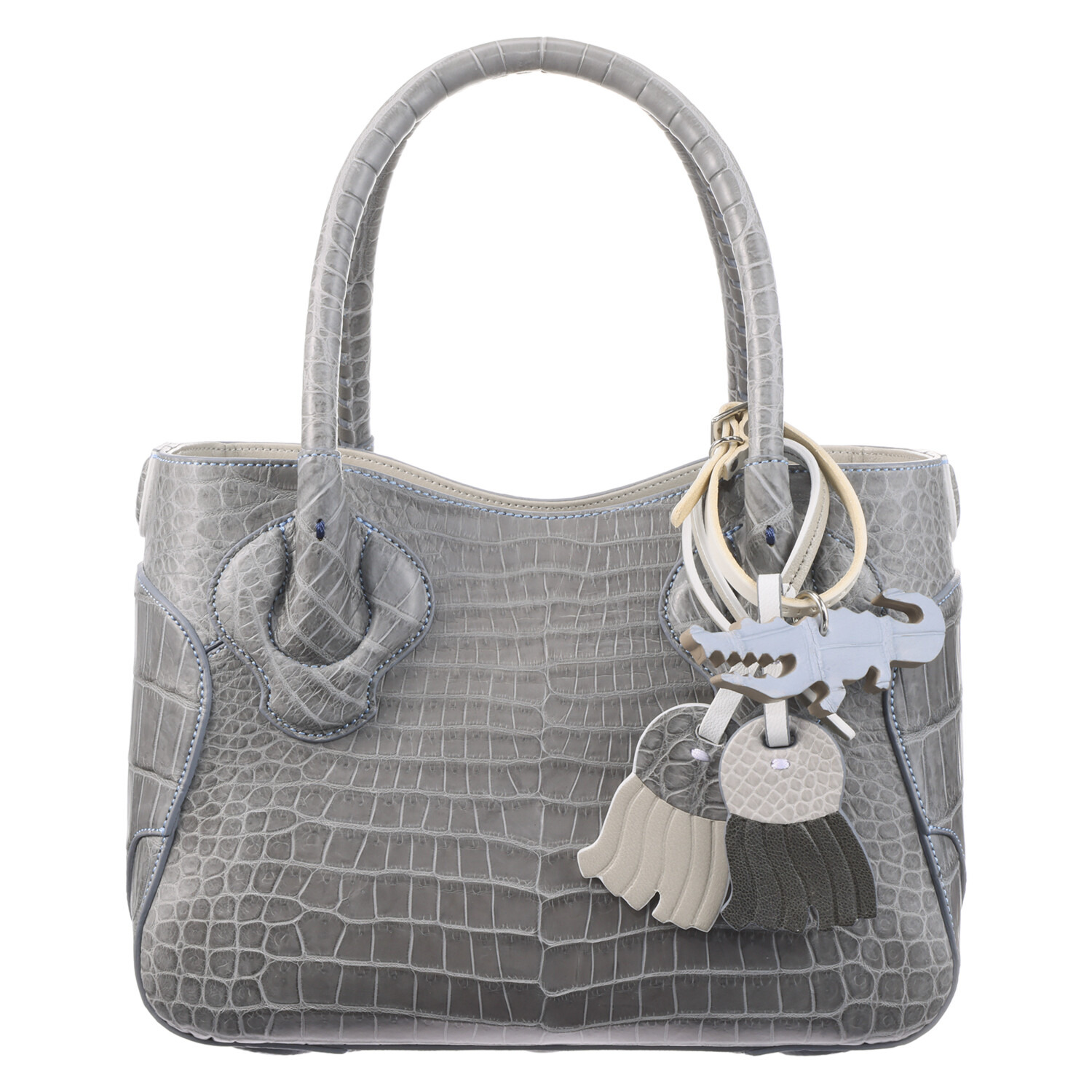 チビナイル クロコダイル ハンドバッグ ＜チビワニチャーム付